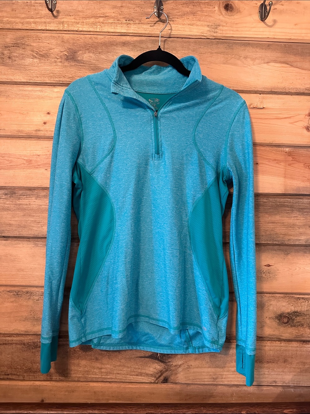 Women's Teal Quarter-Zip Performance Top